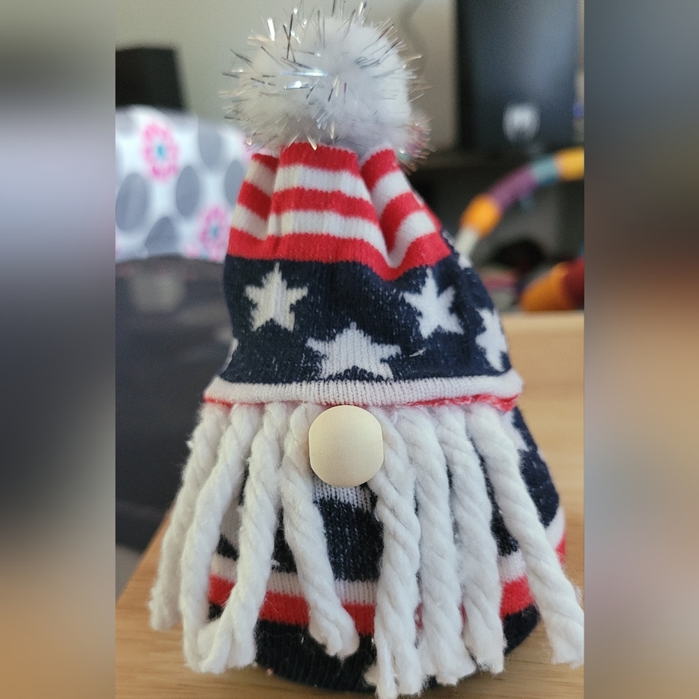 Patriotic Gnome Decor with Stars and Stripes